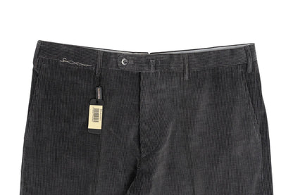 625$ RUBINACCI NAPOLI "Luca" Gray Cotton Corduroy Trouser Pant Made in Napoli