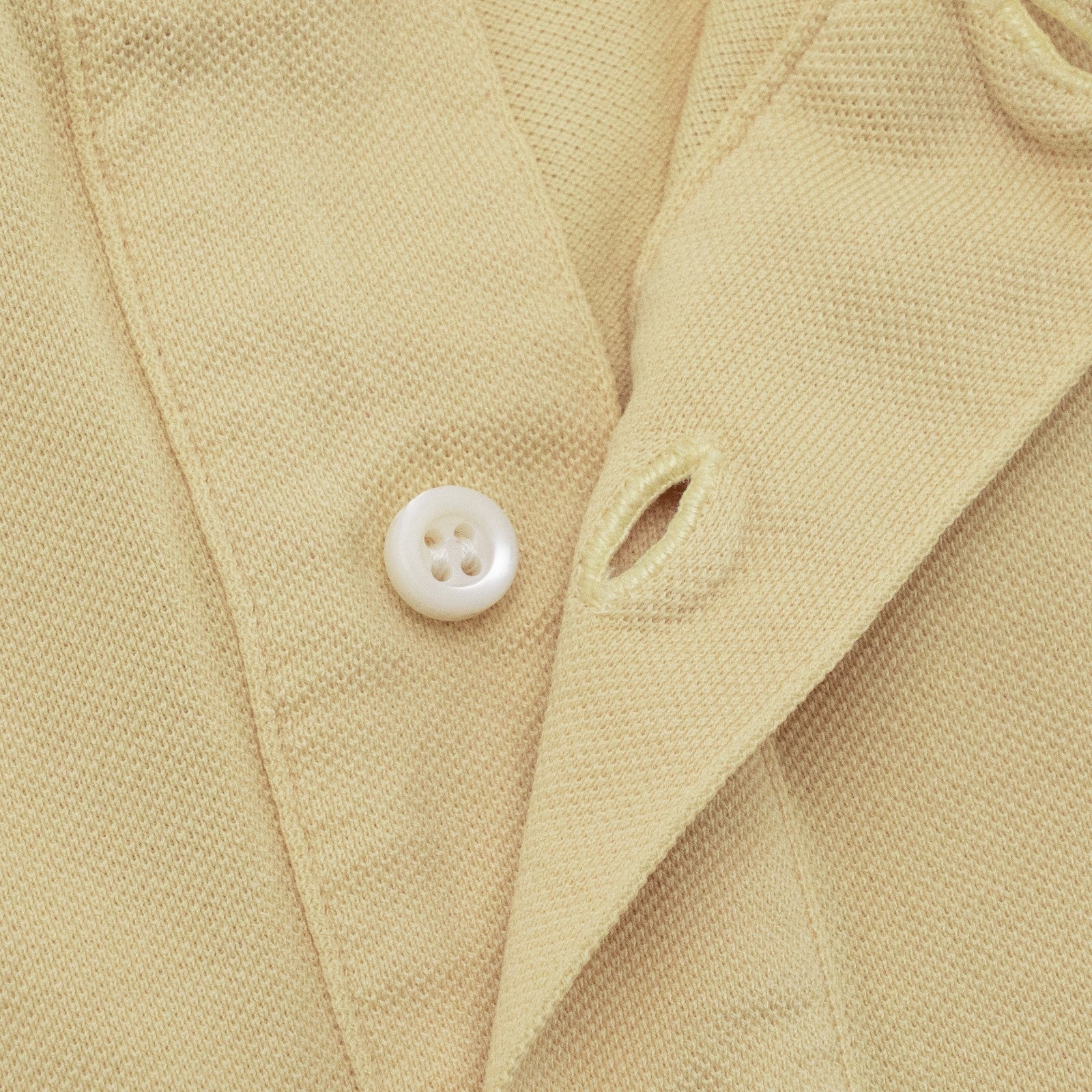 575$ ISAIA NAPOLI Garment Dyed Cotton Piquet Short Sleeve Polo Yellow