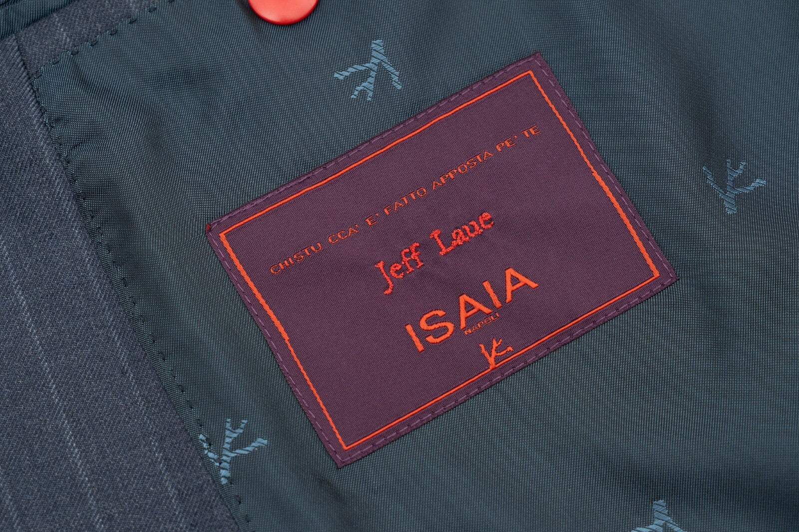 $5900 ISAIA "Made to Measure" Striped Blue Suit Wool 56 US / 66 EU