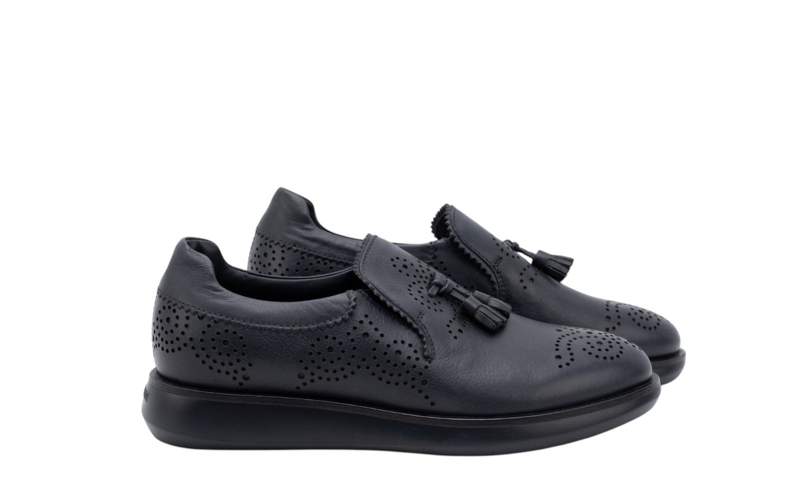 1020$ GIORGIO ARMANI Shoes Tassel Loafers Brogue Blue Leather 6 UK  7 US  40 IT