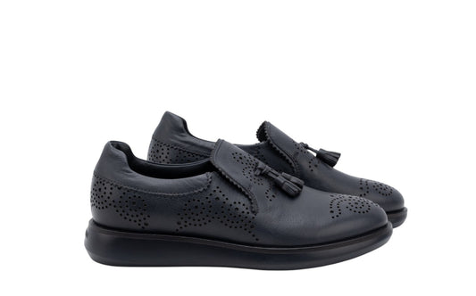 1020$ GIORGIO ARMANI Shoes Tassel Loafers Brogue Blue Leather 6 UK  7 US  40 IT