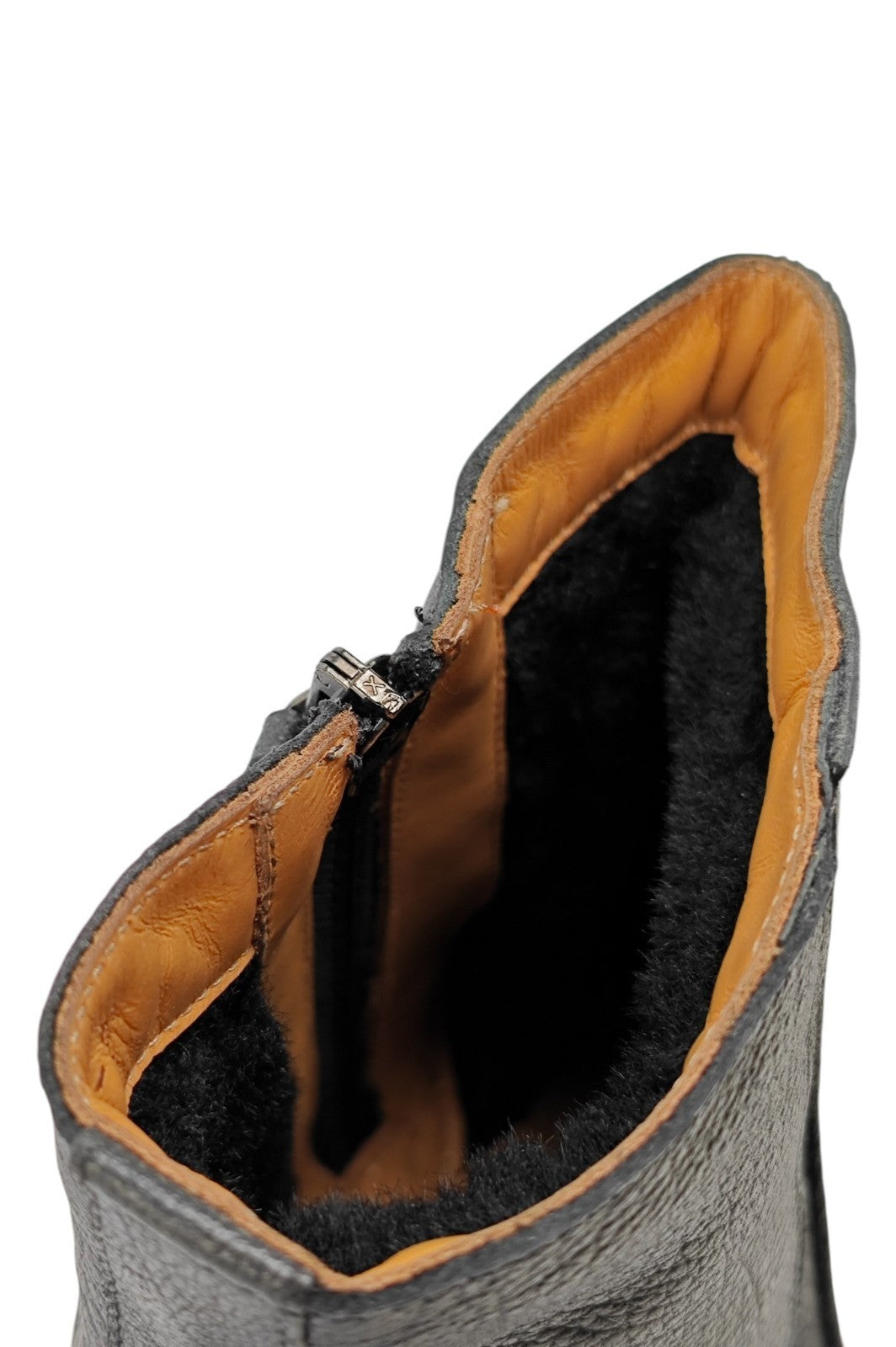 1550$ TESTONI Black Zip Boot Shoes Buffalo Calf / Fur Lining 8 UK / 9 US / 42 IT