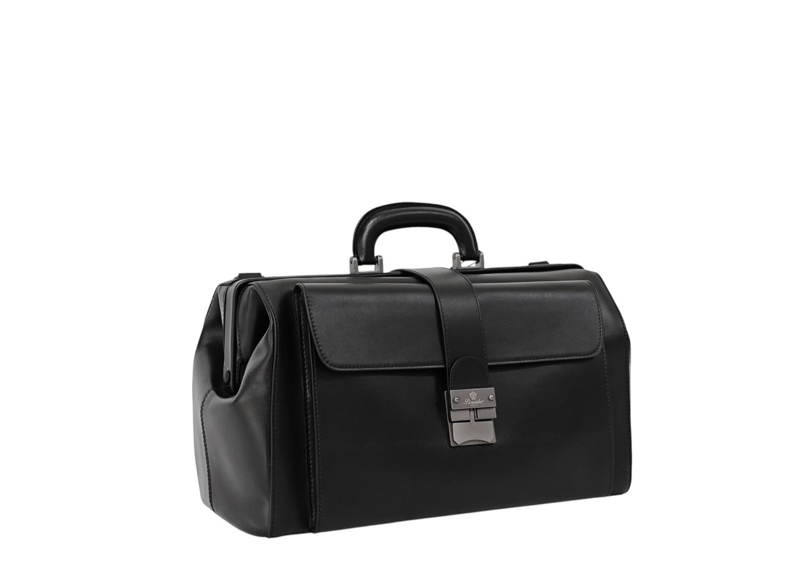 1450$ PINEIDER FIRENZE 1774 Grained Calf Work Doctor Bag Laptop Black