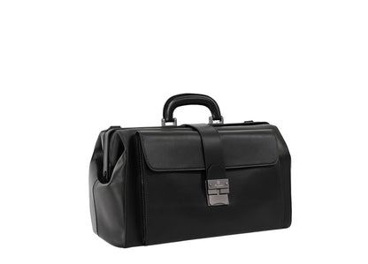 1450$ PINEIDER FIRENZE 1774 Grained Calf Work Doctor Bag Laptop Black