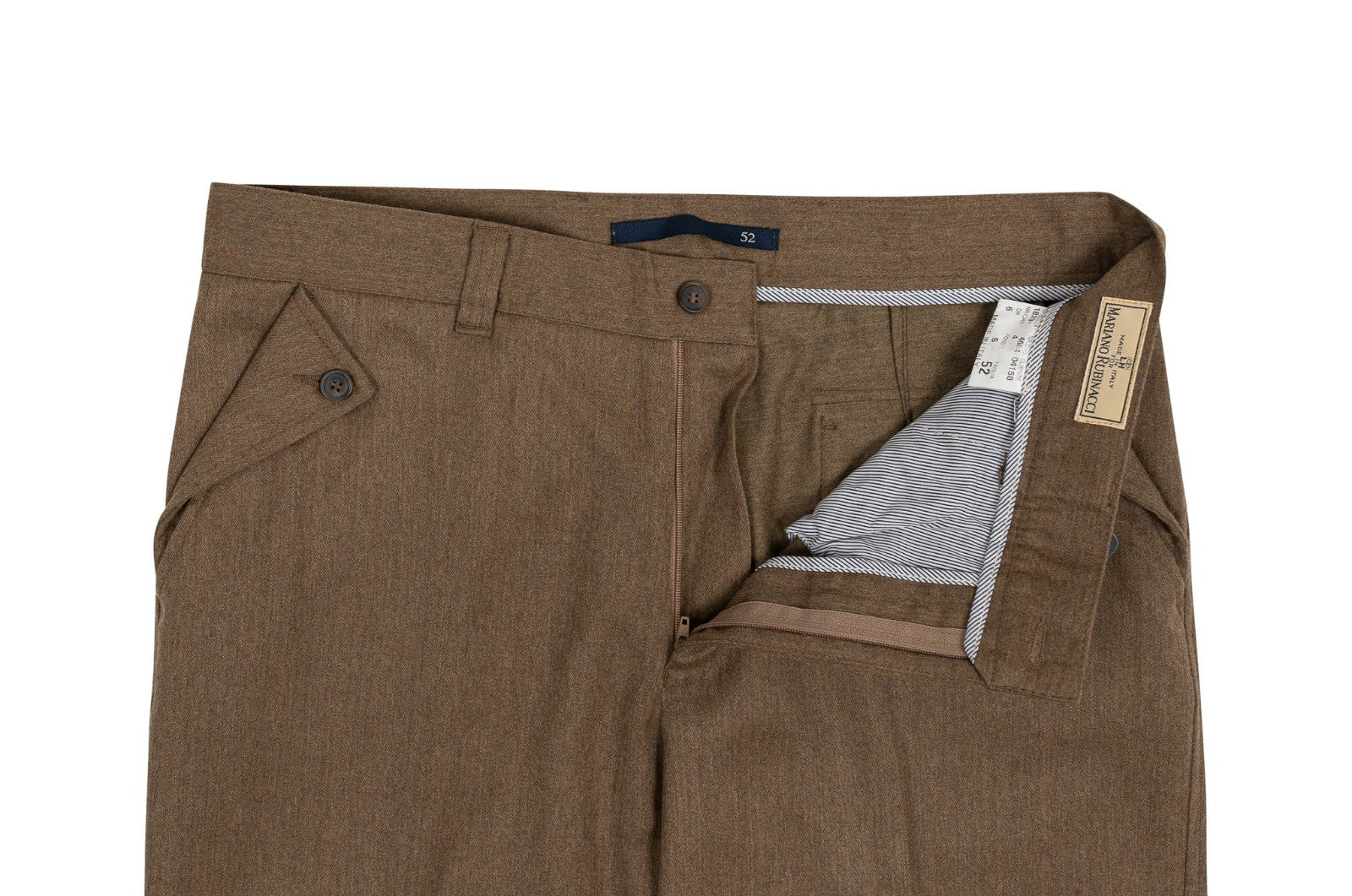 670$ RUBINACCI NAPOLI Brown Trouser Casual Pant  Wool 36 US / 52 EU