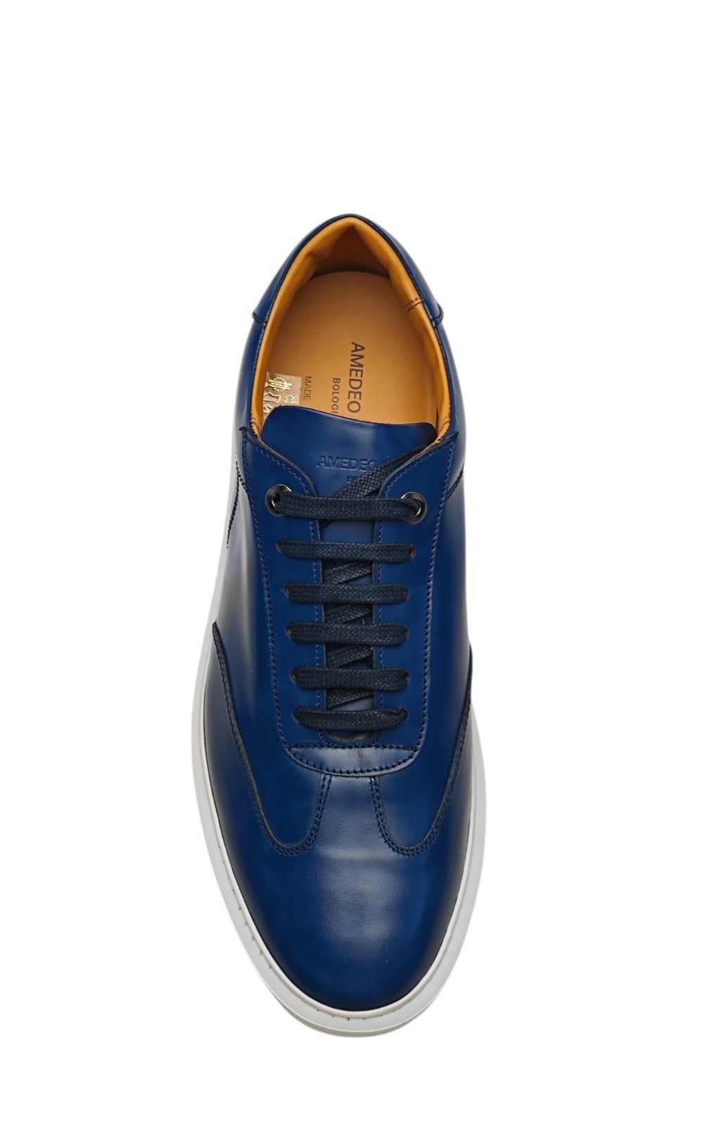 950$ TESTONI "Paestum" Blue Sneaker Burnishe Calf  10.5 UK / 11.5 US / 44.5 IT