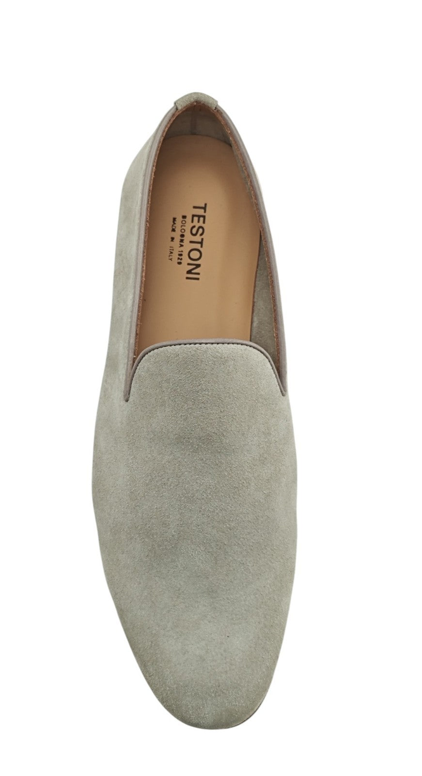 1200$ TESTONI "Carloforte" Unlined  Loafer Shoes Suede Gray 8 UK / 9 US / 42 IT