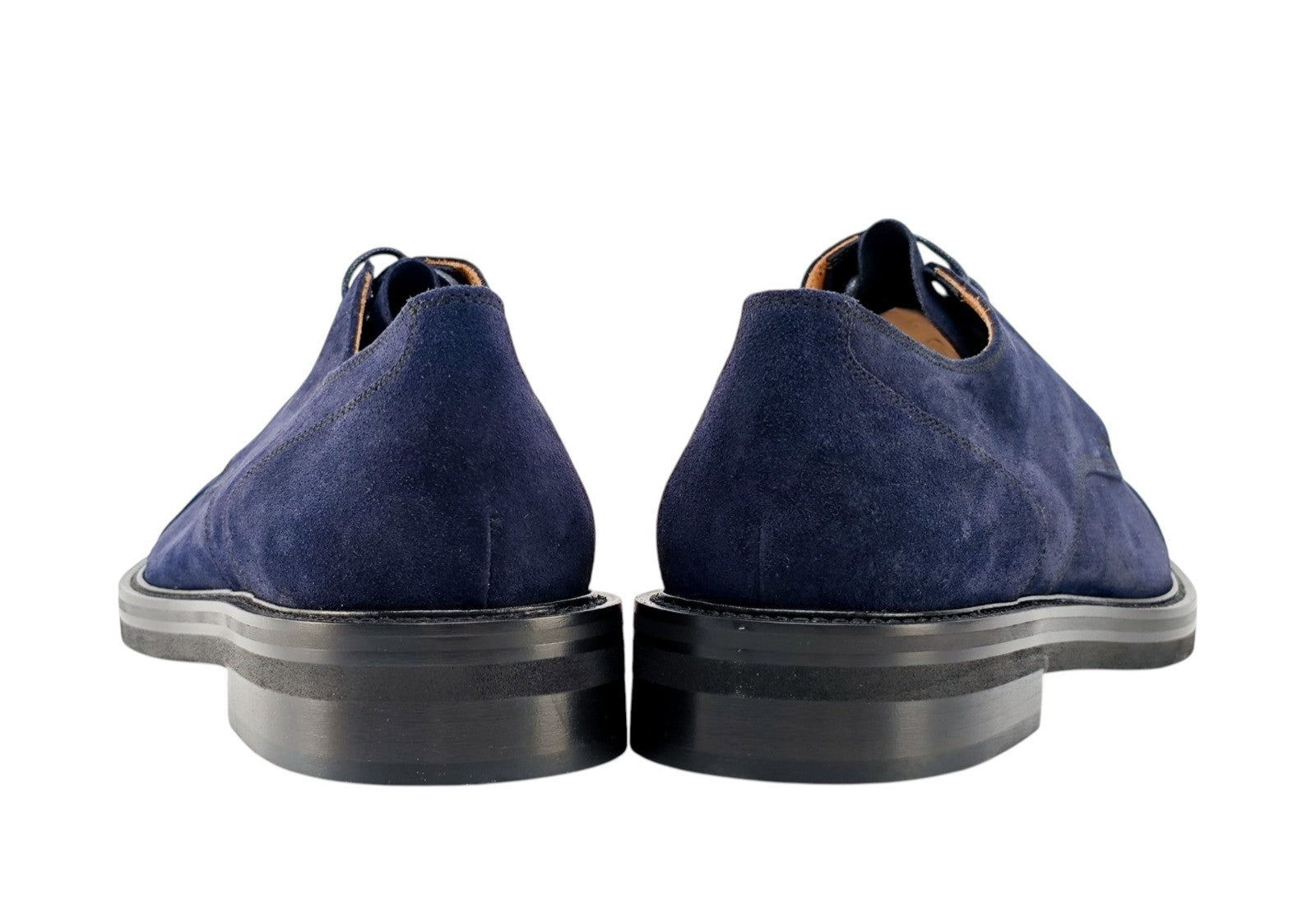 1050$ TESTONI "Camogli" Derby Shoes Blue Suede 8 UK / 9 US / 42 IT