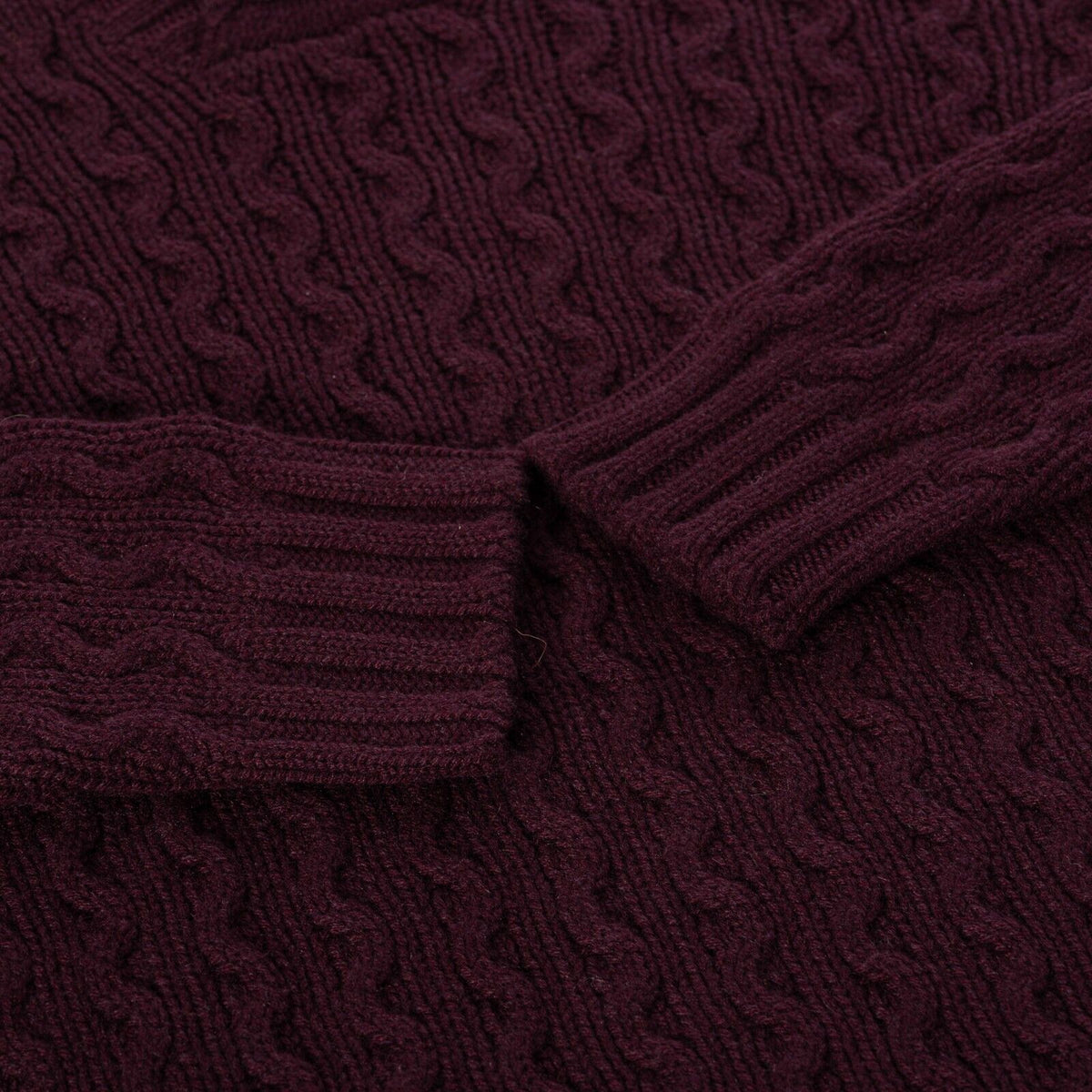 $1400 FEDELI CASHMERE Burgundy Cable-Knit Sweater 100% Cashmere 40 US / 50 EU