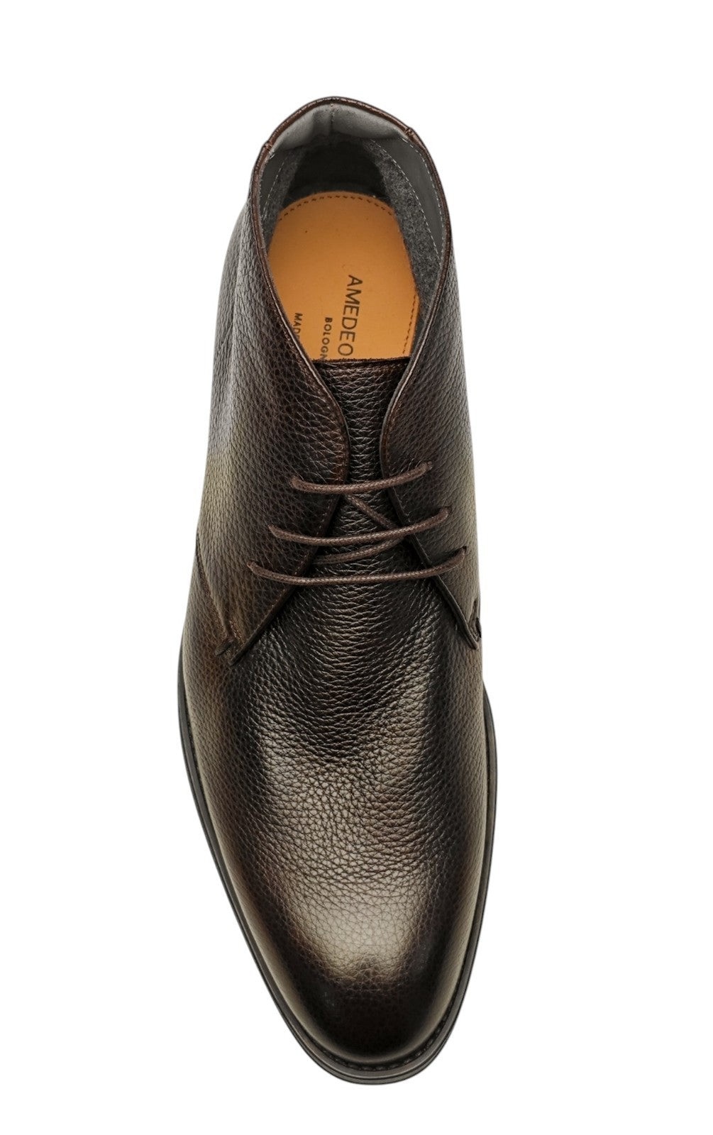 1350$ TESTONI "Salerno" Desert Boot Karibu Calf / Wool Brown 8 UK / 9 US / 42 IT