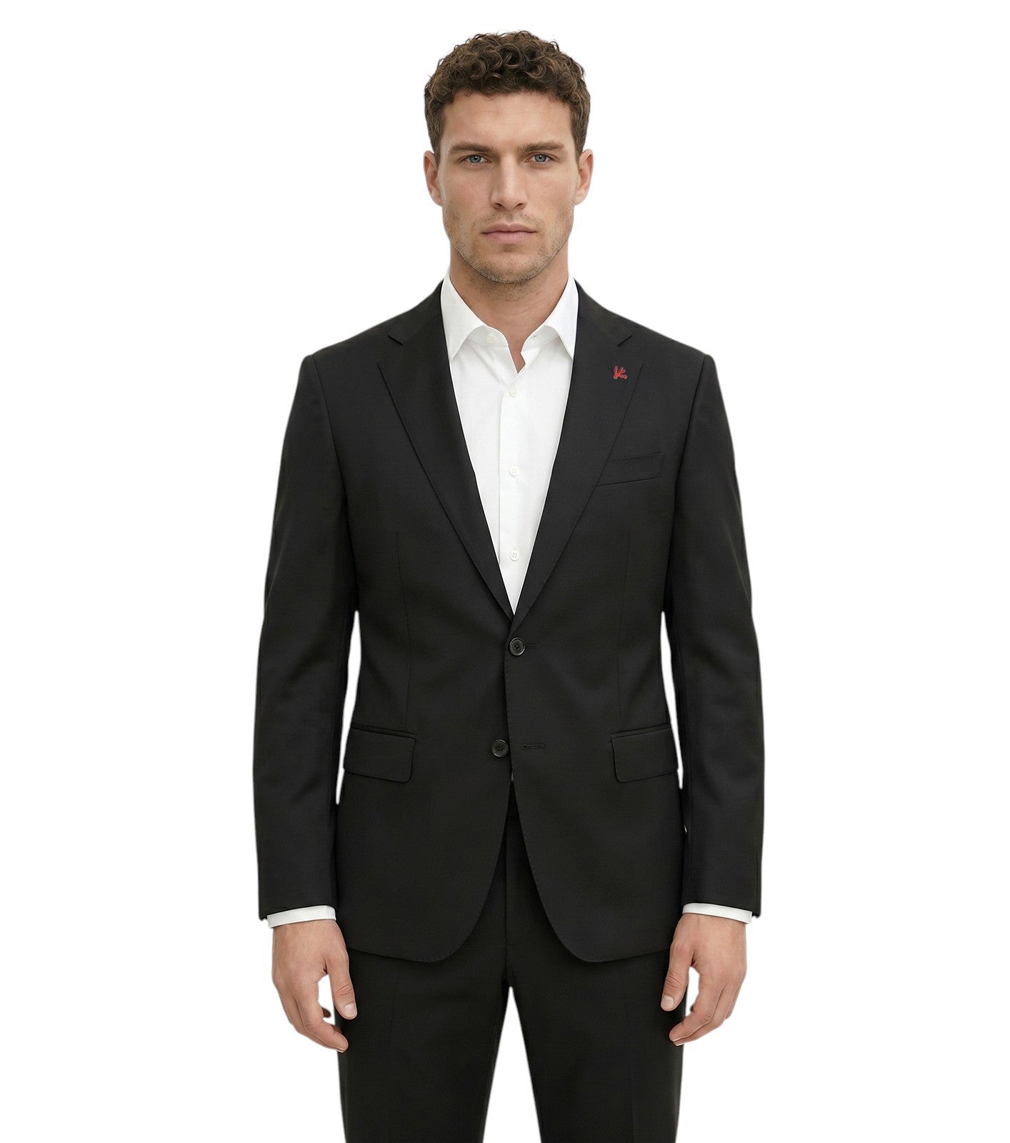 $7120 ISAIA "Sanita" Aquaspider Suit Black Fine Wool 44 US / 54 EU 8L