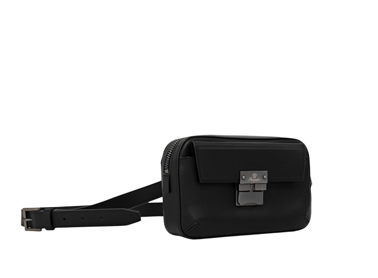 1070$ PINEIDER FIRENZE 1774 "Metro Smooth" Bumbag Belt Bag Calf Black