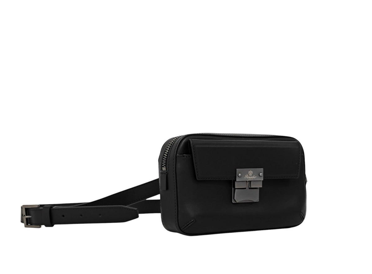 1070$ PINEIDER FIRENZE 1774 "Metro Smooth" Bumbag Belt Bag Calf Black