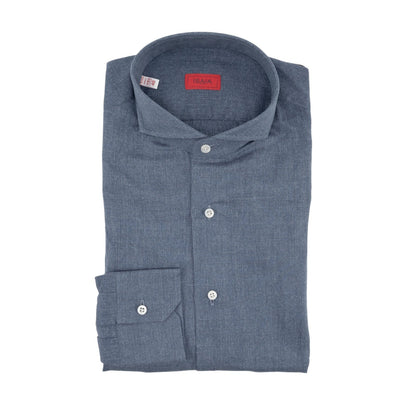 750$ ISAIA NAPOLI "Mix" Dress Shirt Blue Fine Lightwheight Cotton 15.75 - 40