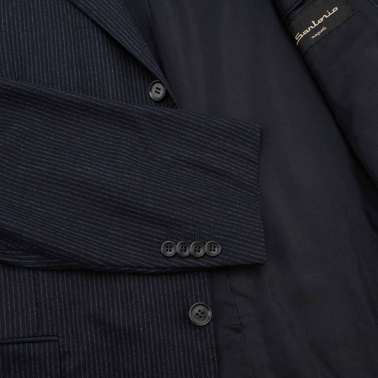 2900$ SARTORIO NAPOLI by KITON Blue Suit Wool 120's Pinstripe 42 US / 52 IT