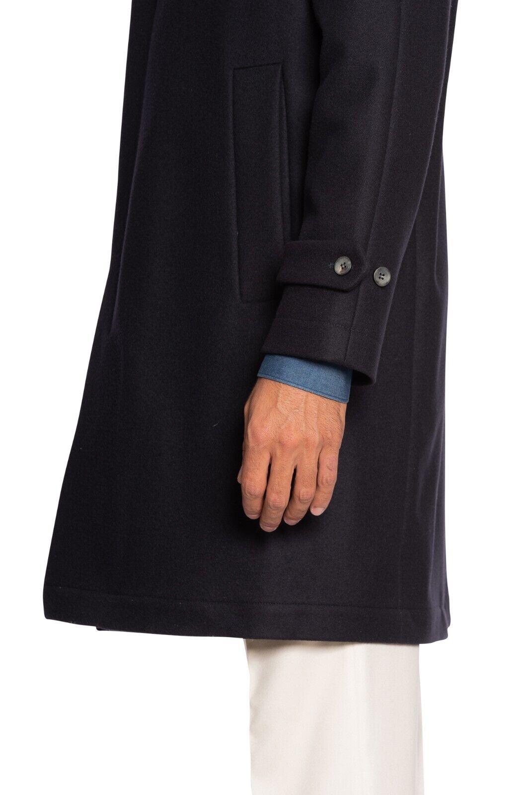 $1600 BOGLIOLI MILANO Blue Navy "DUSTER" Long Coat Heavy Wool 40 US / 50 EU