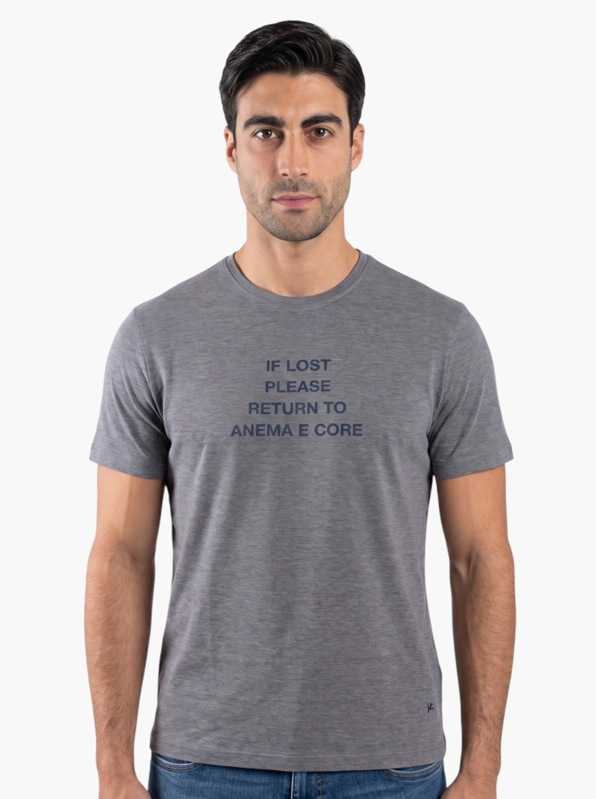 550$ ISAIA NAPOLI " Capri " Cotton Jersey Short Sleeve Handmade T-Shirt Gray M