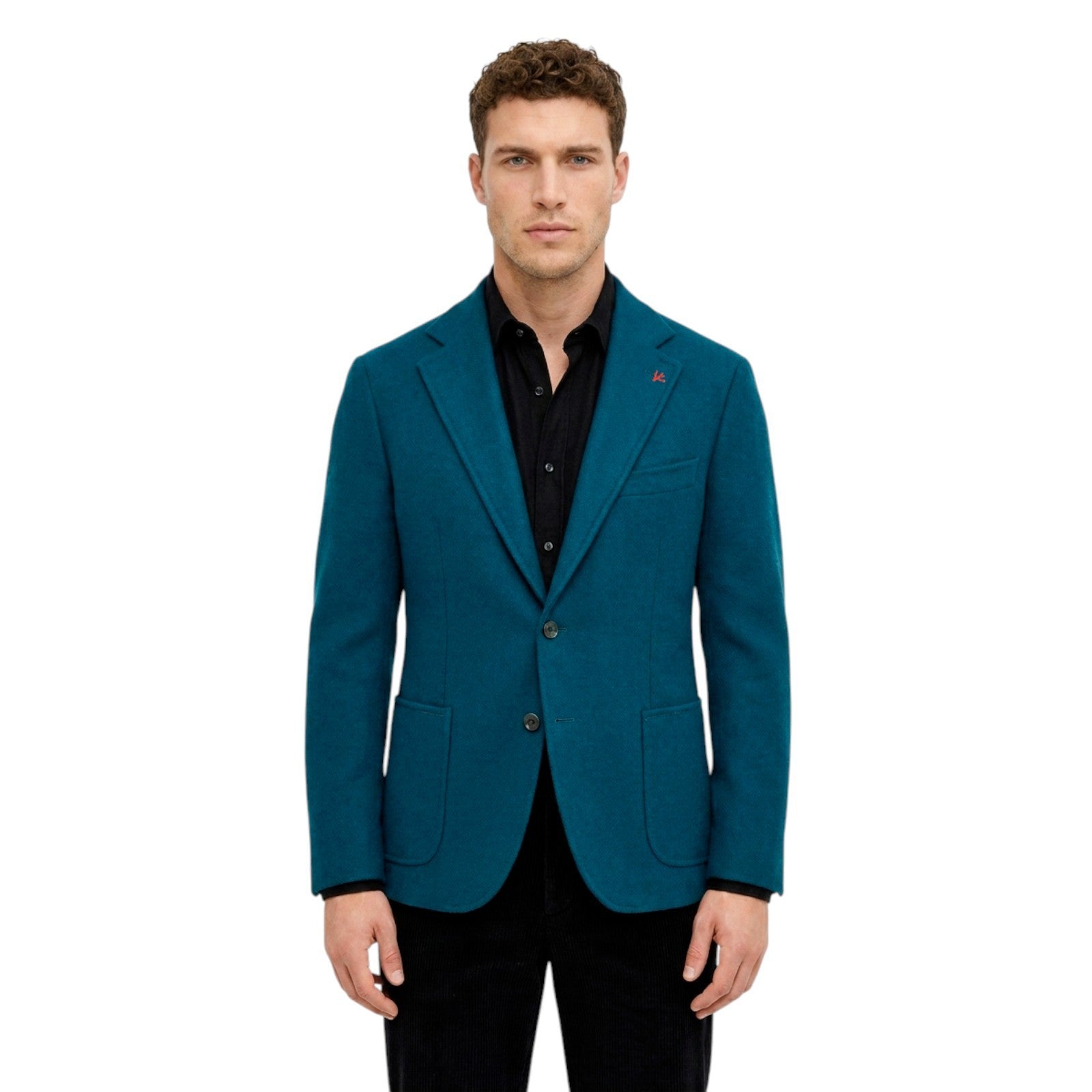 $5800 ISAIA NAPOLI "Domenico" Petrol Blue Jacket Sport Coat Knit 100% Cashmere