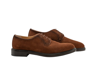 1300$ TESTONI Derby Shoes Antique Sport Suede Calf Caramel 8 UK / 9 US / 42 IT