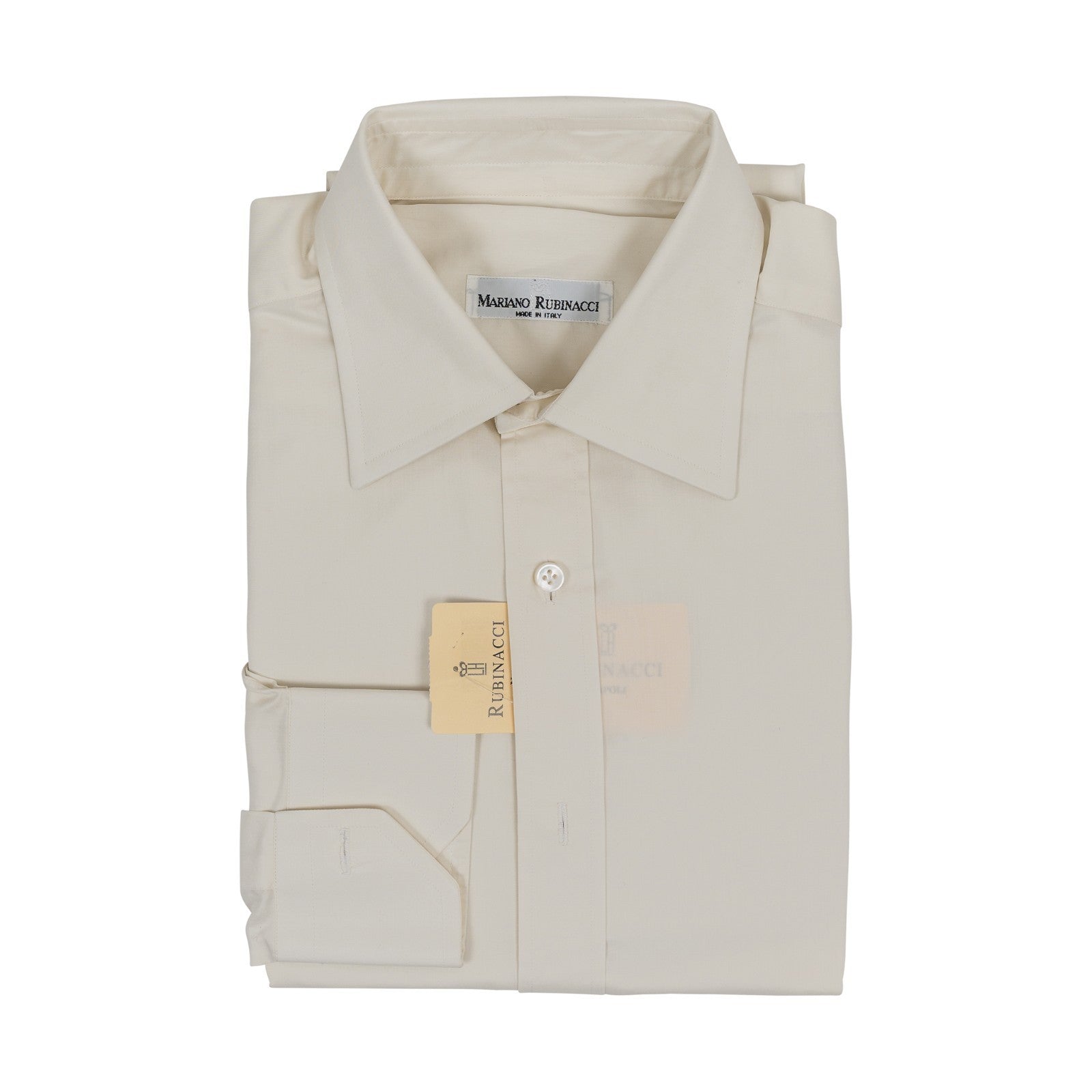 520$ RUBINACCI NAPOLI Ivory Hand-Sewn Shirt Classic Fit  15.75 - 40  5B