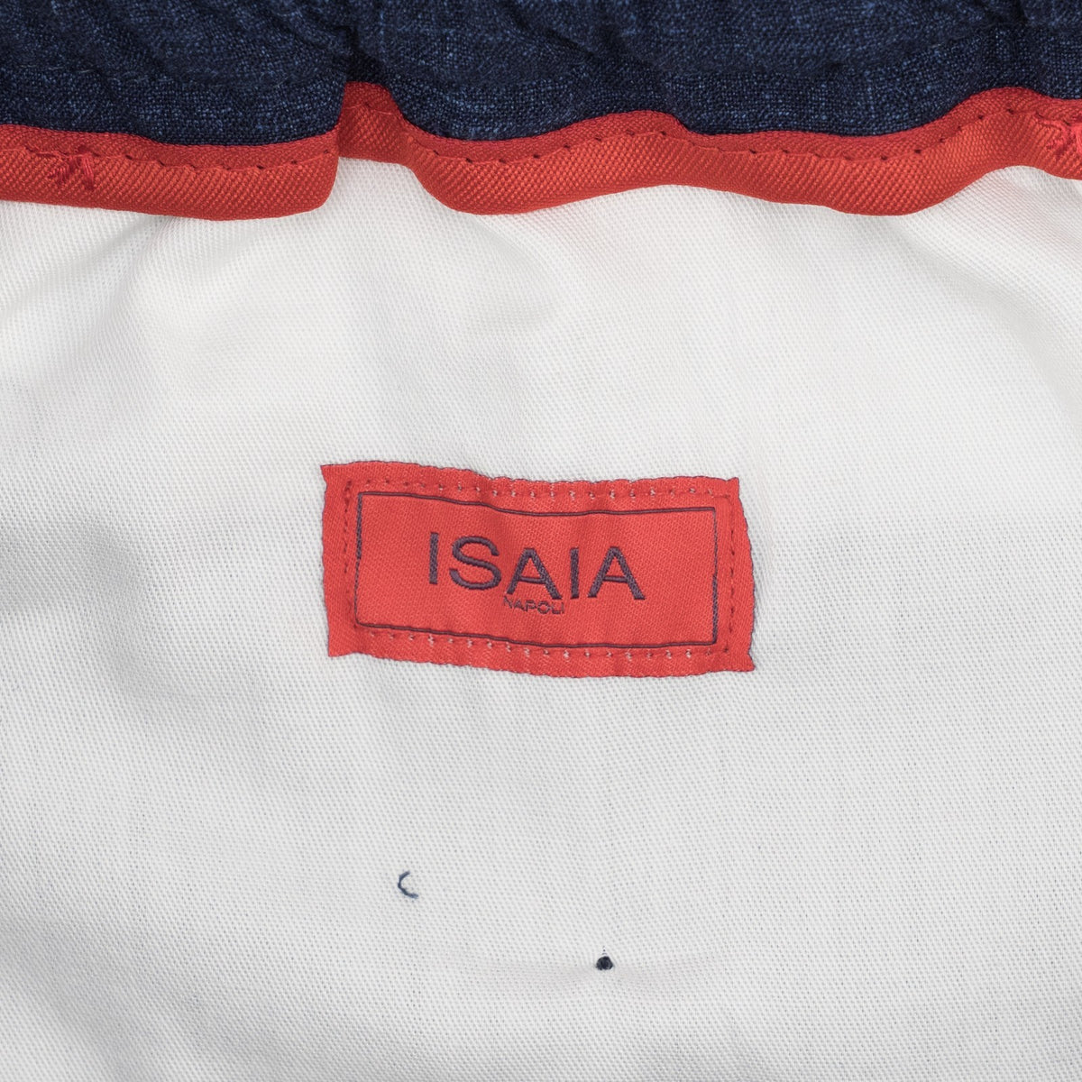 975$ ISAIA Dark Blue Drawstring Short Pant Wool - Silk - Linen  38 US / 54 EU R