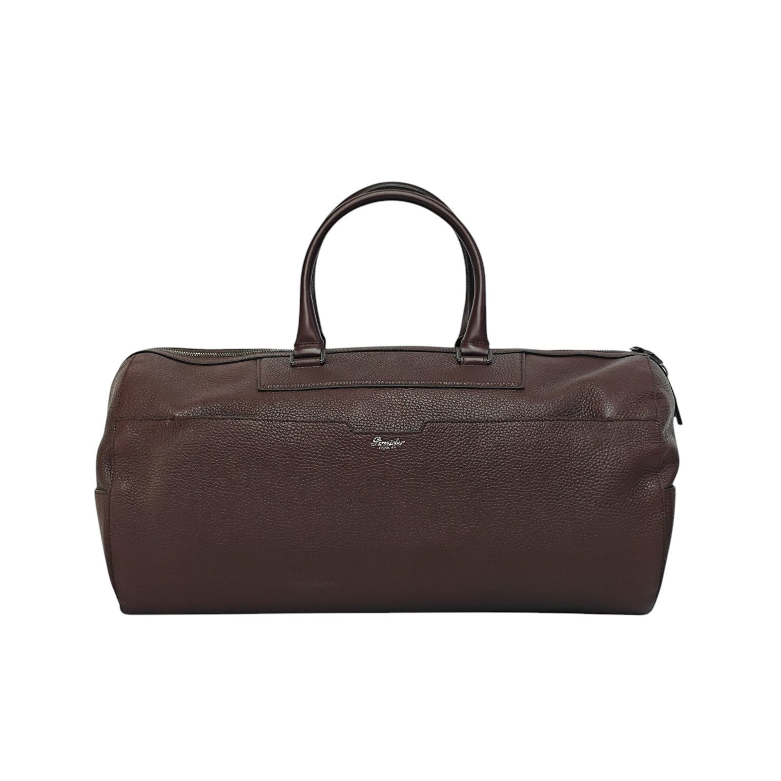 1950$ PINEIDER "Bottolato" Grain Calf Shoulder Travel Duffle Bag Burgundy
