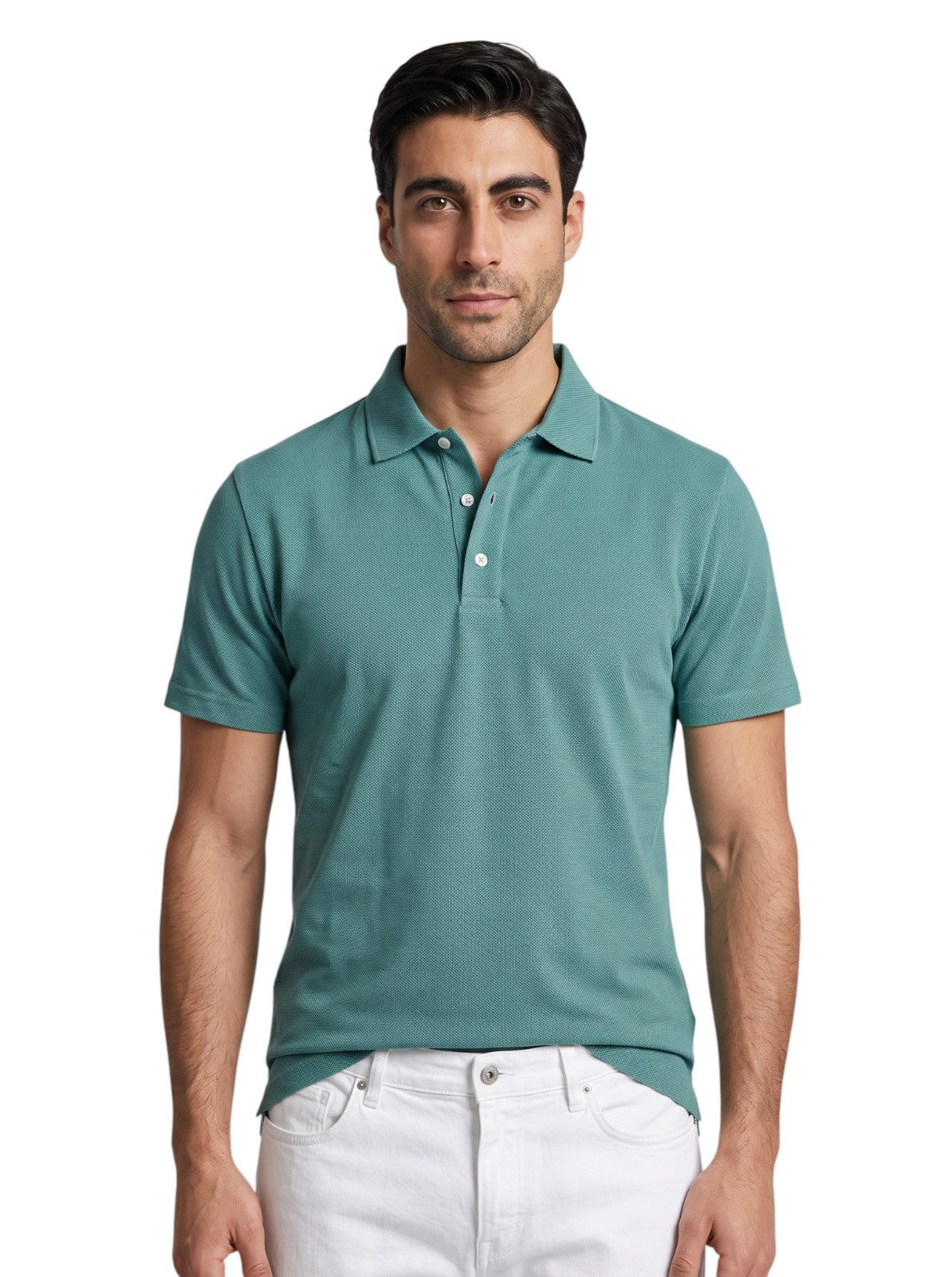 560$ ISAIA NAPOLI Cotton Jersey Short Sleeve Polo Green Size M