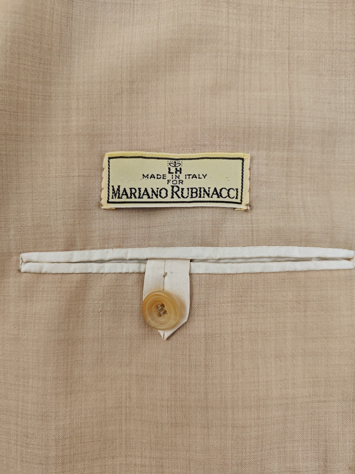 $1470 RUBINACCI NAPOLI Beige Caban Jacket Coat Fine Wool 40 US / 50 EU