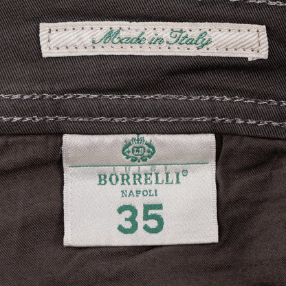 415$ LUIGI BORRELLI NAPOLI Solid Brown Denim Jeans Pant Cotton 35 US / 51 EU