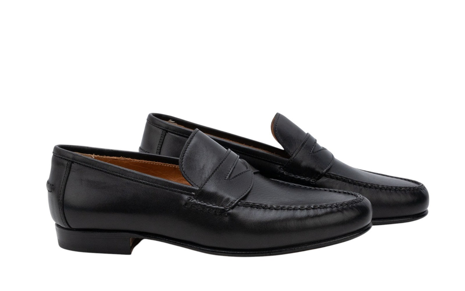 1655$ Luxury EDWARD GREEN Leather Penny Loafer Shoes Handmade Blue Navy