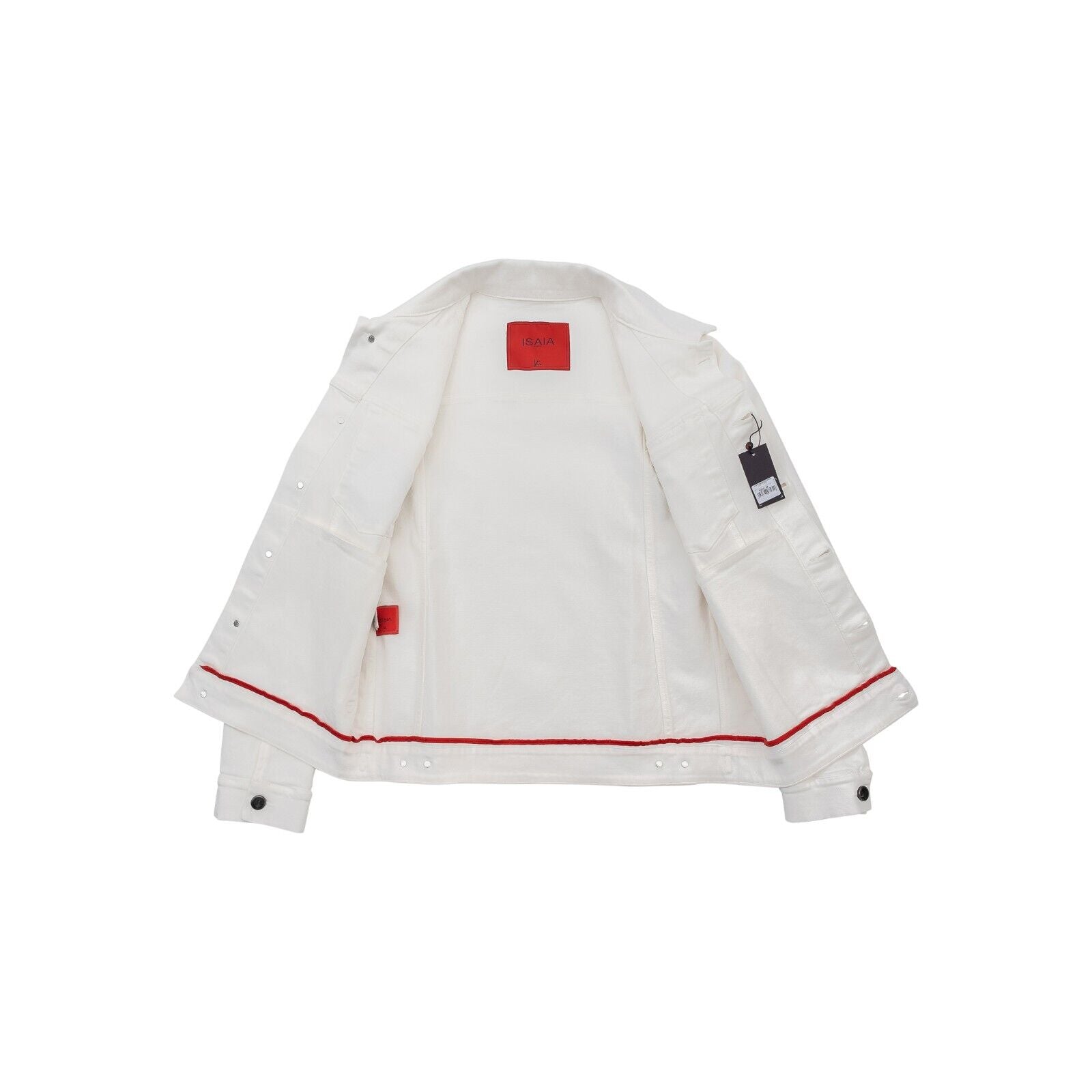 1200$ ISAIA NAPOLI White Trucker Denim Japan Jacket Coat 100% Cotton