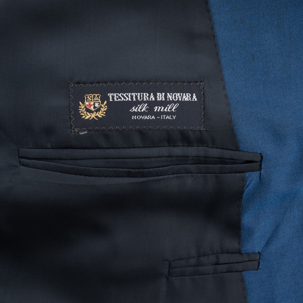 2100$ RAFFAELE CARUSO Blue Double Breasted Sport Coat 100% Silk Mill 40 US 50 IT
