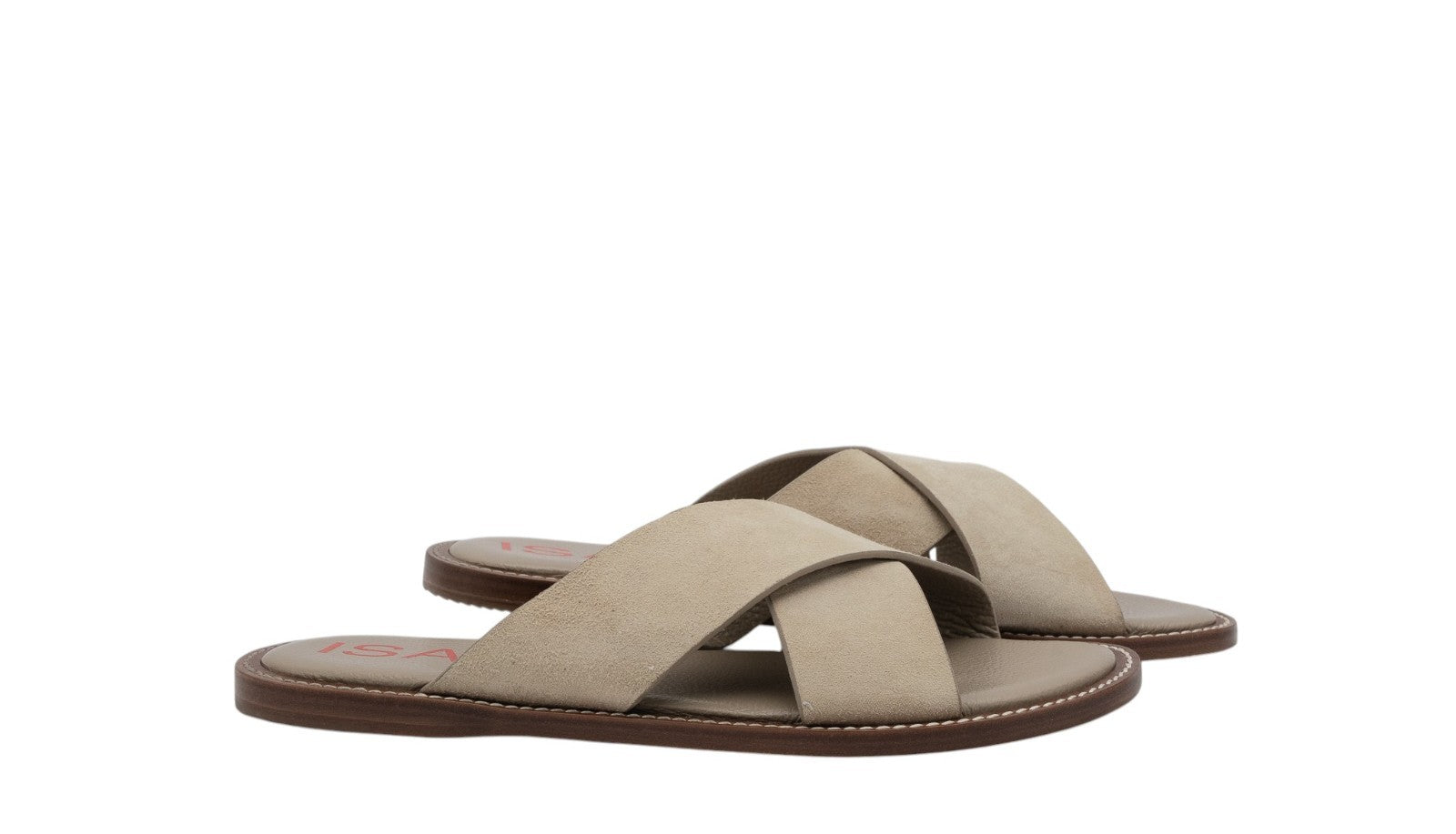 700$ ISAIA NAPOLI Sandal Shoes Suede Leather Beige 9 UK - 10 US - 43 IT