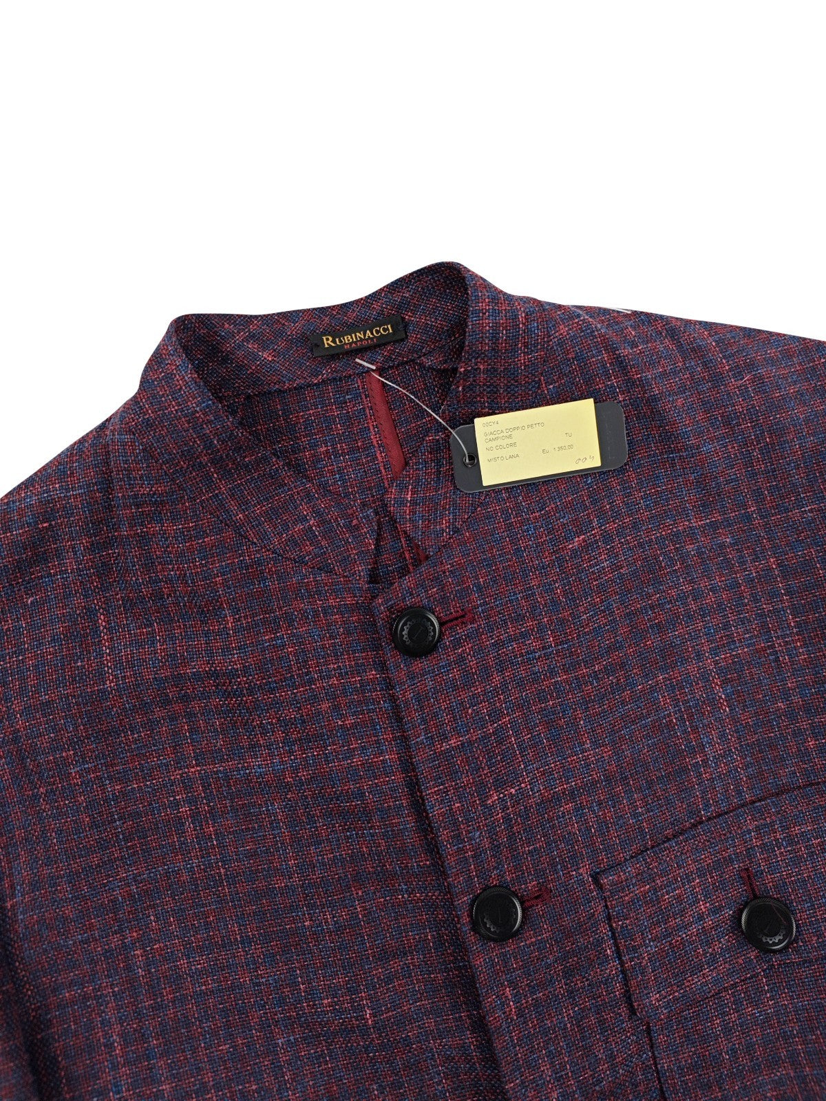 $1940 RUBINACCI NAPOLI Blue Sahariana Guru Jacket Wool /Silk Linen 40 US / 50 EU