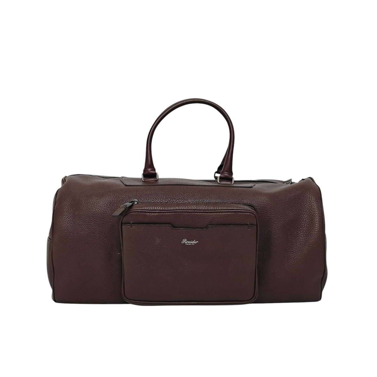 1950$ PINEIDER FIRENZE Burgundy Grain Calf Shoulder Travel Duffle Bag XL
