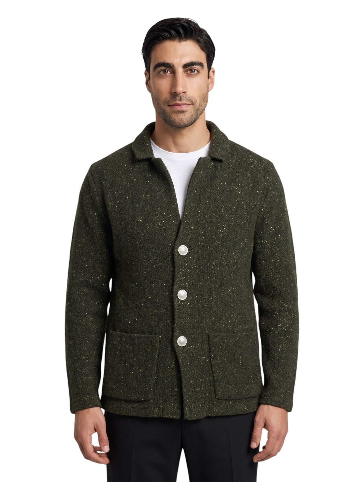 $1800 FEDELI CASHMERE Green Forest Cardigan Jacket 100% Cashmere 40 US / 50 EU