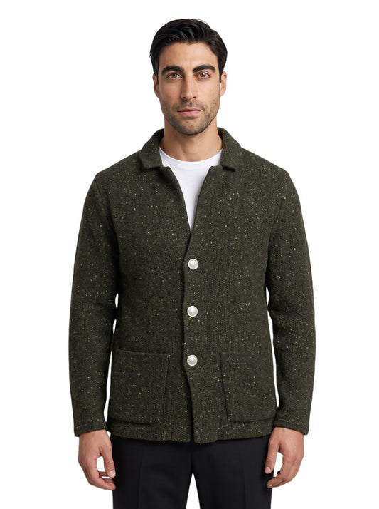 $1800 FEDELI CASHMERE Green Forest Cardigan Jacket 100% Cashmere 40 US / 50 EU