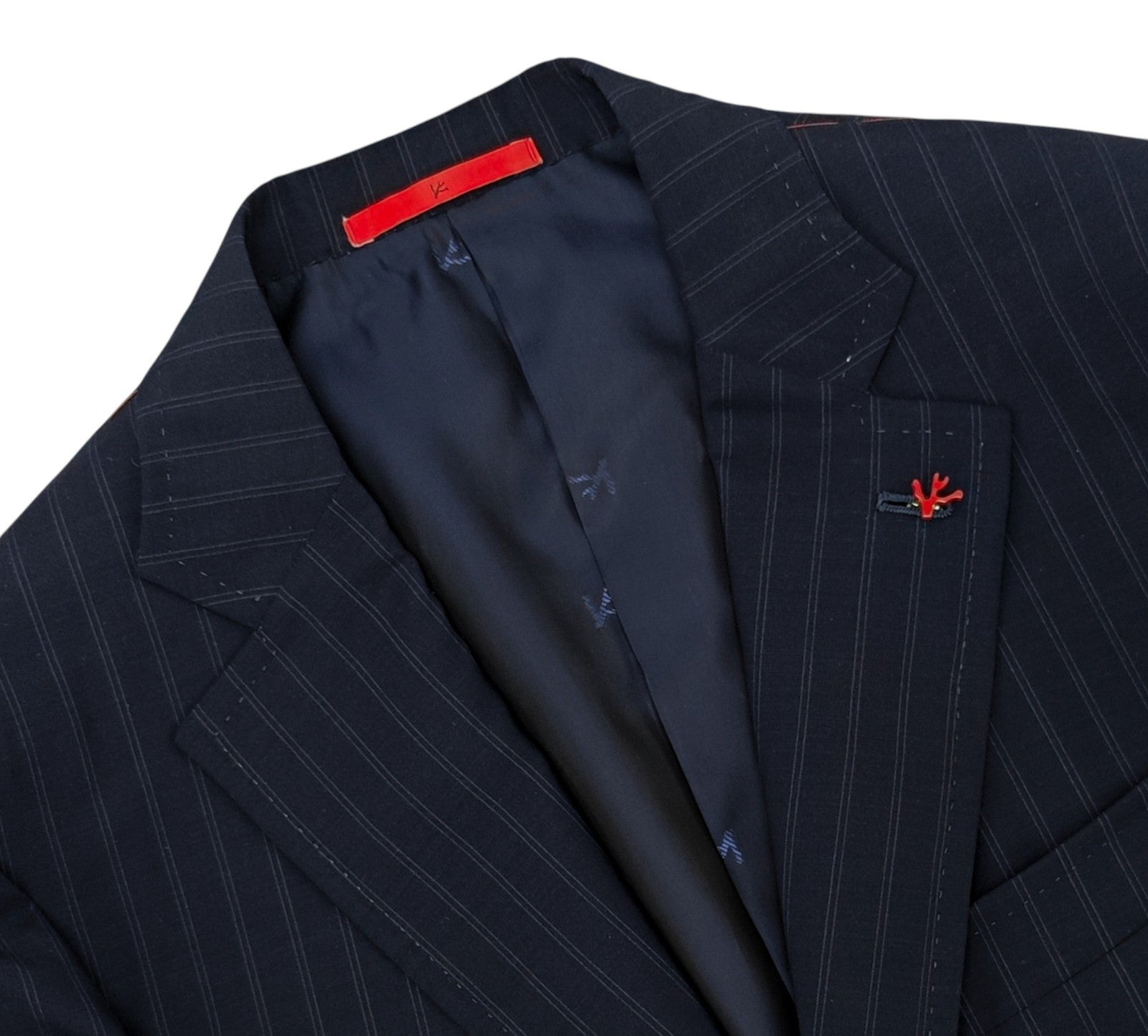 $6600 ISAIA "Capri" Slim-Fit Blue Navy Striped Suit Fine Wool 38 US / 48 EU 8R