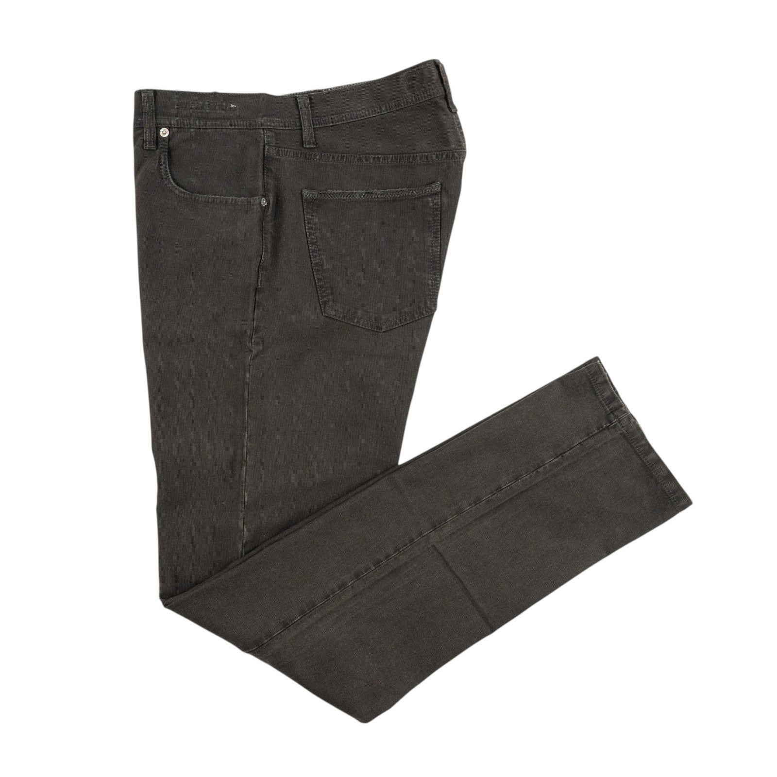 415$ LUIGI BORRELLI NAPOLI Dark Brown Denim Jeans Pant Cotton 33 US / 49EU