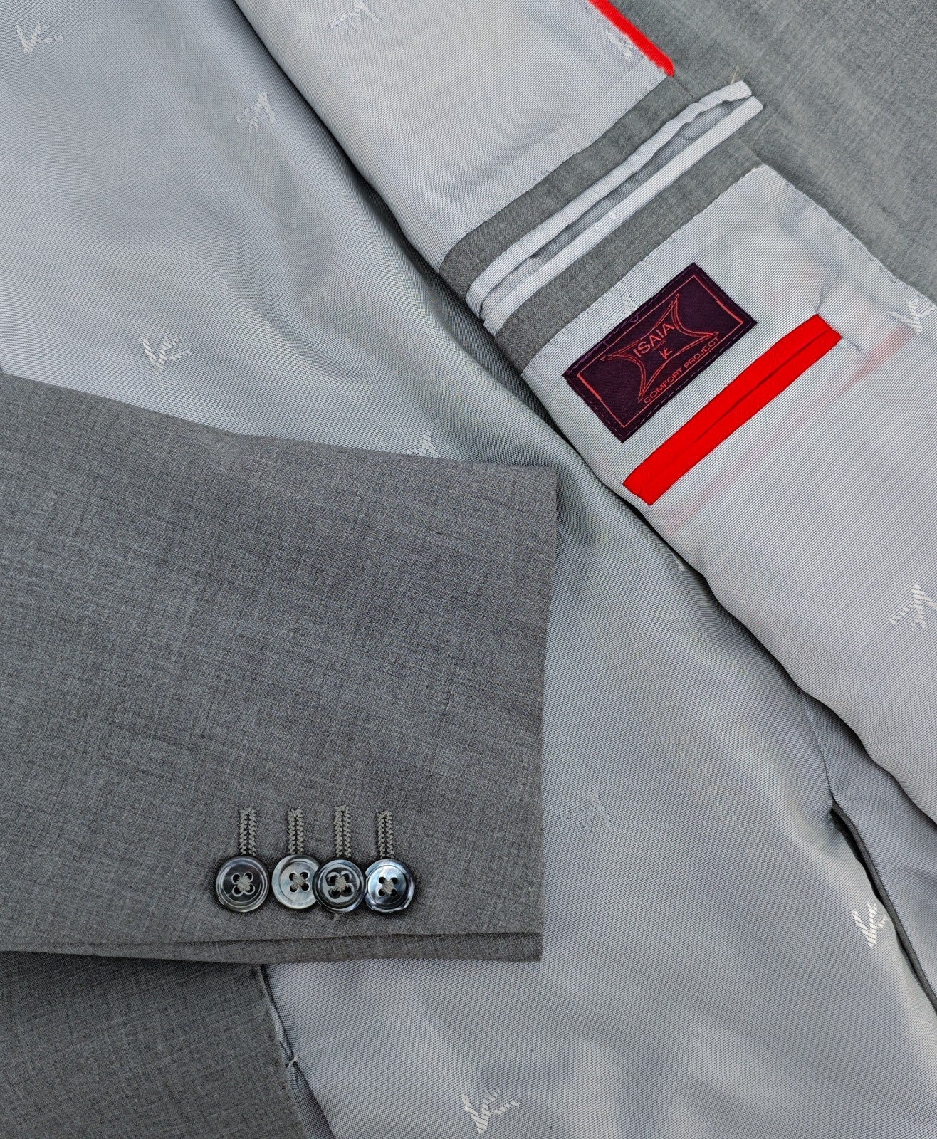 $6125 ISAIA "Gregorio" Gray Jacket Sport Coat Jersey Fine Wool 42 US / 52 EU 8R