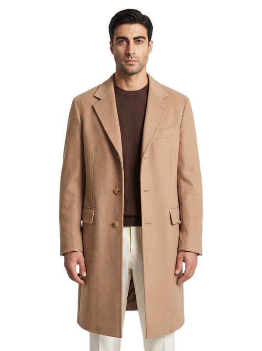 Sartoria DALCUORE NAPOLI Camel Hand-Sewn Overcoat Coat Heavy Wool 36 US / 46 EU