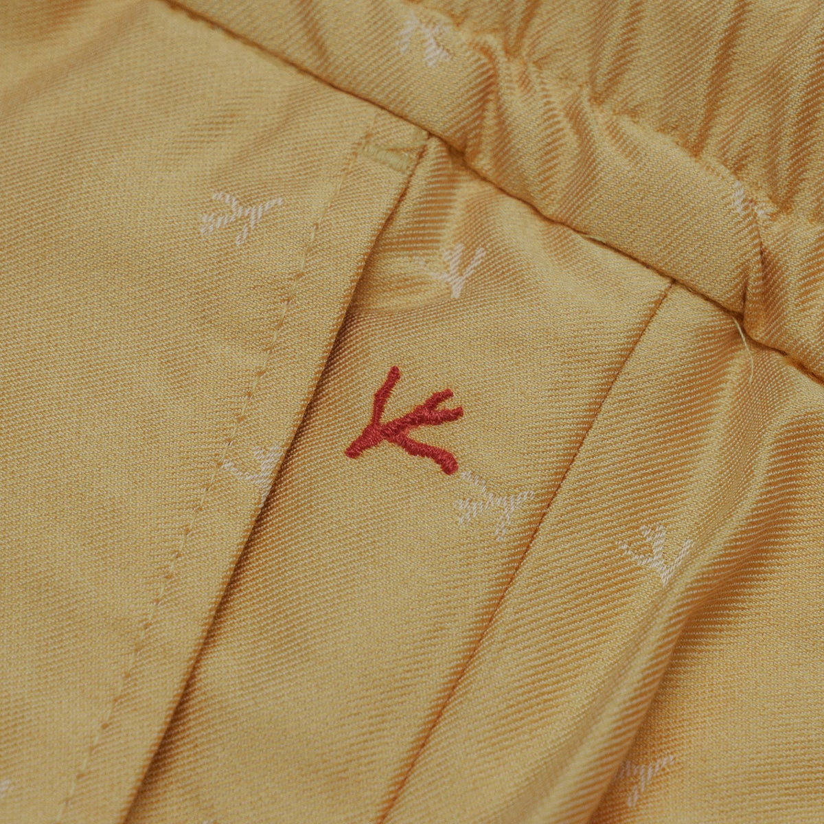 950$ ISAIA "Logo" Gold Drawstring Short Pant Cotton Relaxed Fit 36 US / 52 EU