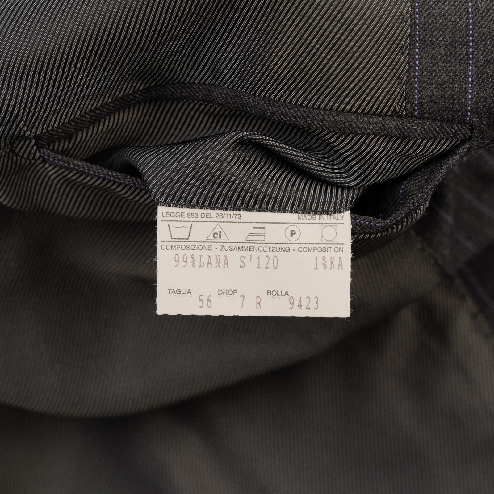 2900$ SARTORIO NAPOLI by KITON Gray Suit Wool 120's Pinstripe 46 US / 56 IT