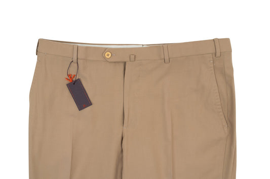1250$ ISAIA NAPOLI Beige Hand-Sewn Dress Pant Soft Wool 40 US / 56 EU 8R