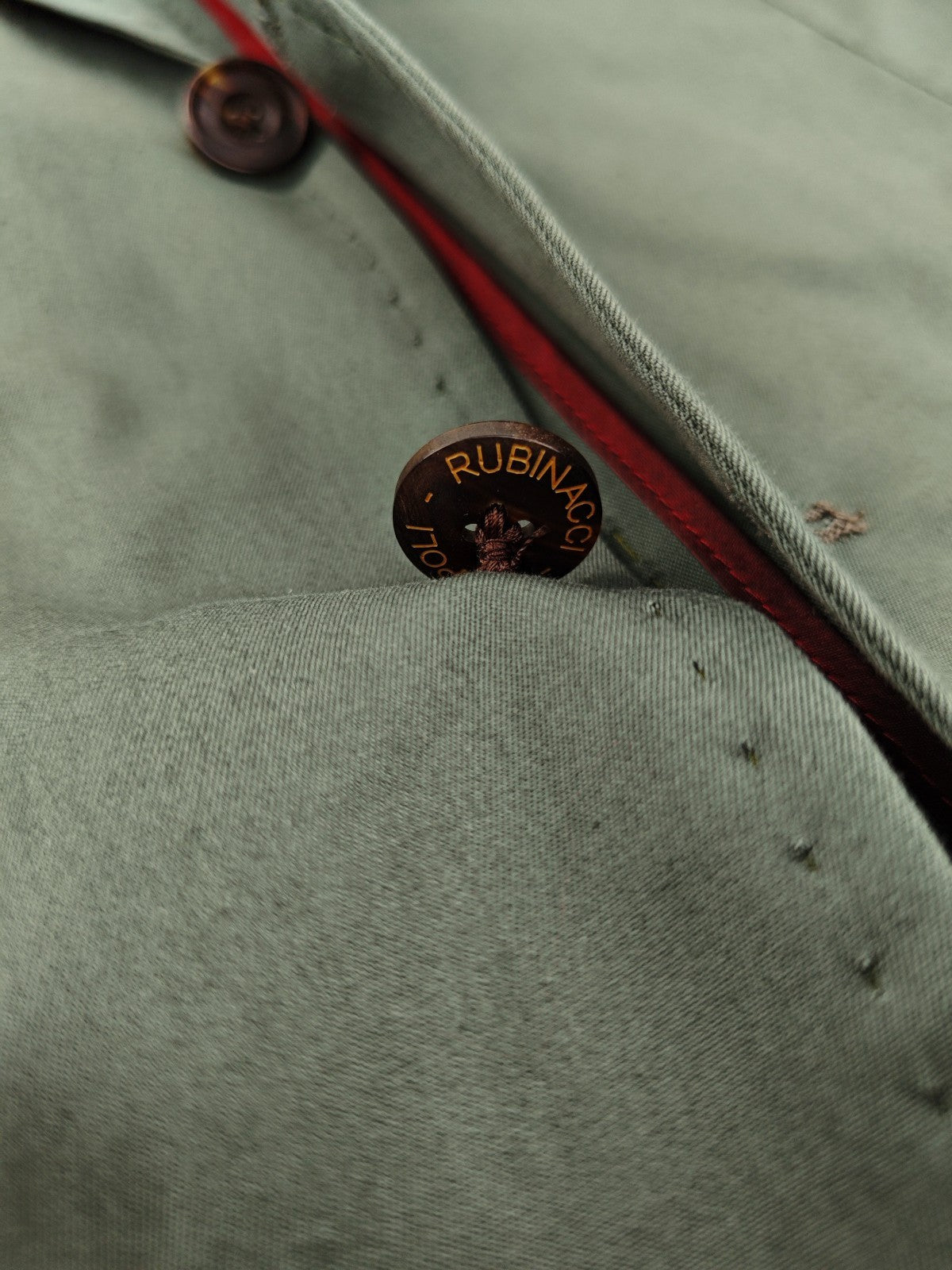 $1690 RUBINACCI NAPOLI Green Off Single Breasted Jacket Cotton