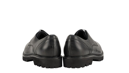 1050$ TESTONI "Custoza" Derby Deer + Fur Lining Black 8 UK / 9 US / 42 IT