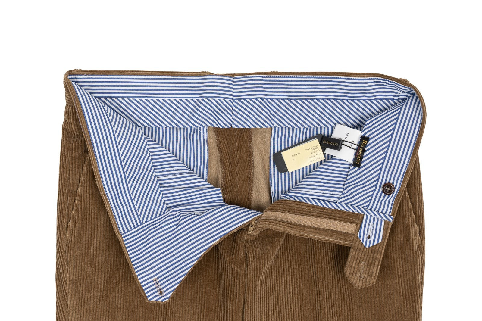 625$ RUBINACCI NAPOLI "Luca" Camel Cotton Corduroy Trouser Pant Made in Napoli