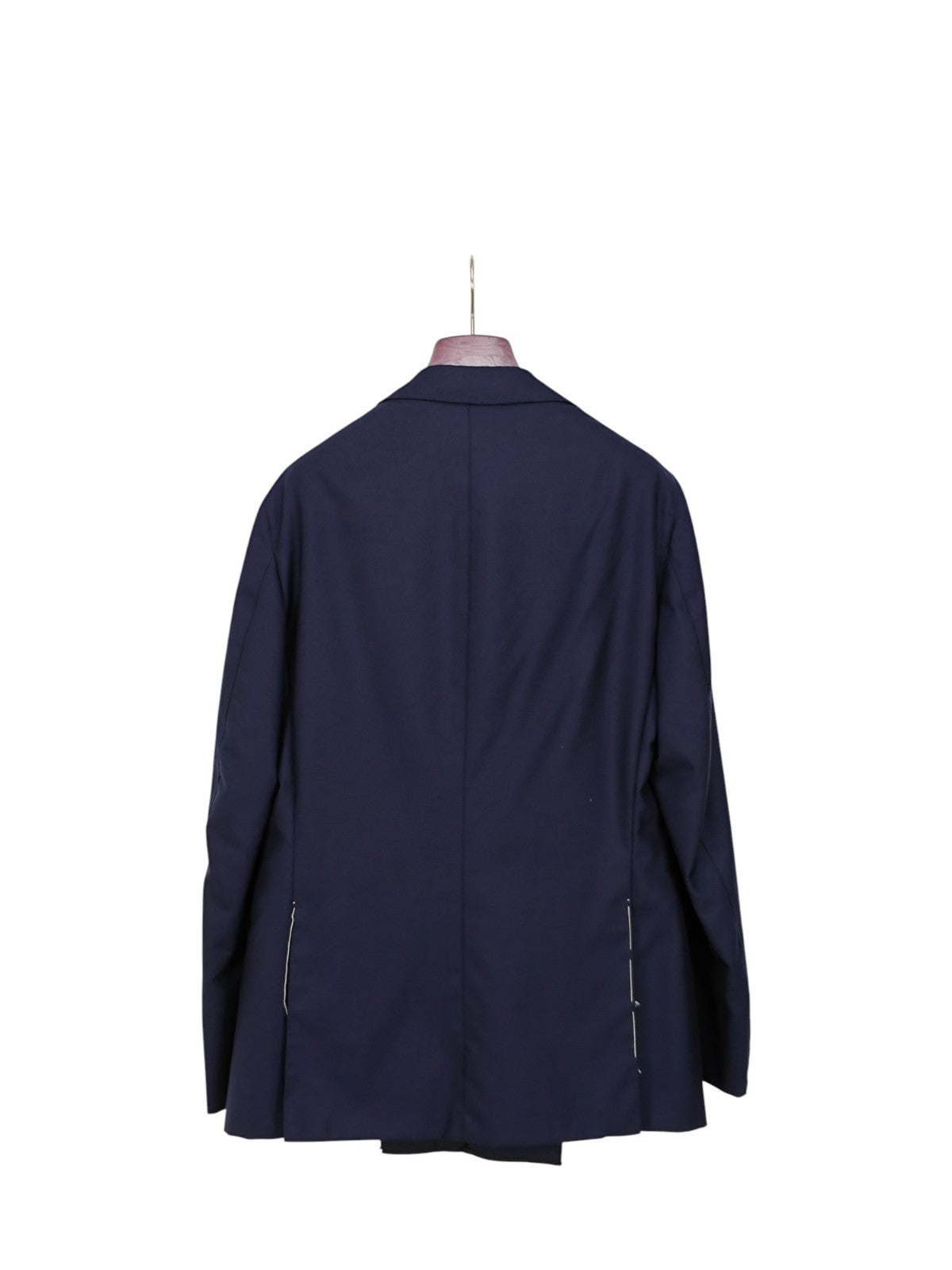 $3500 SARTORIA PARTENOPEA NAPOLI Handmade Blue Solid Suit 100% Cashmere