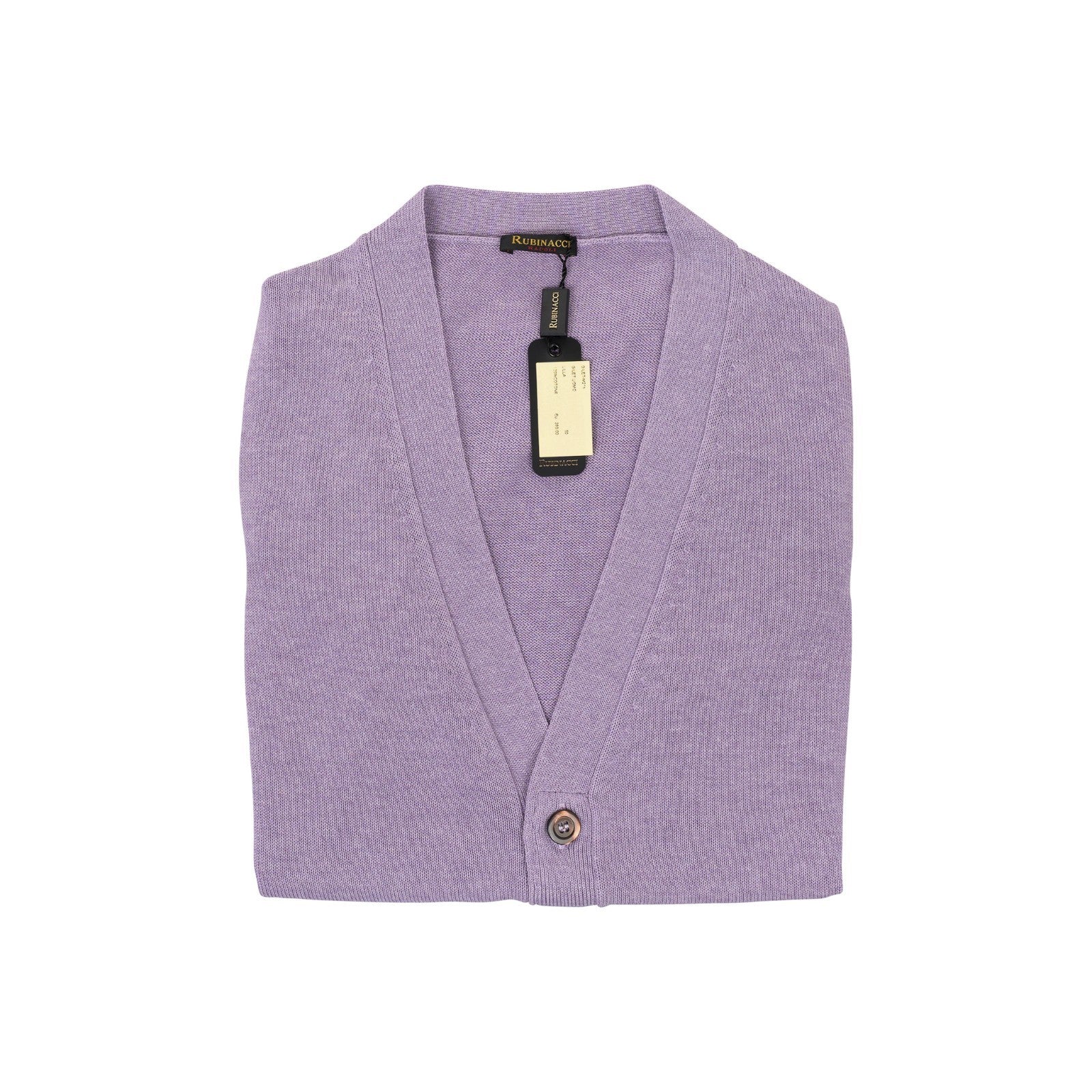 350$ RUBINACCI NAPOLI Lilac Cardigan Vest Gilet Knit Cotton