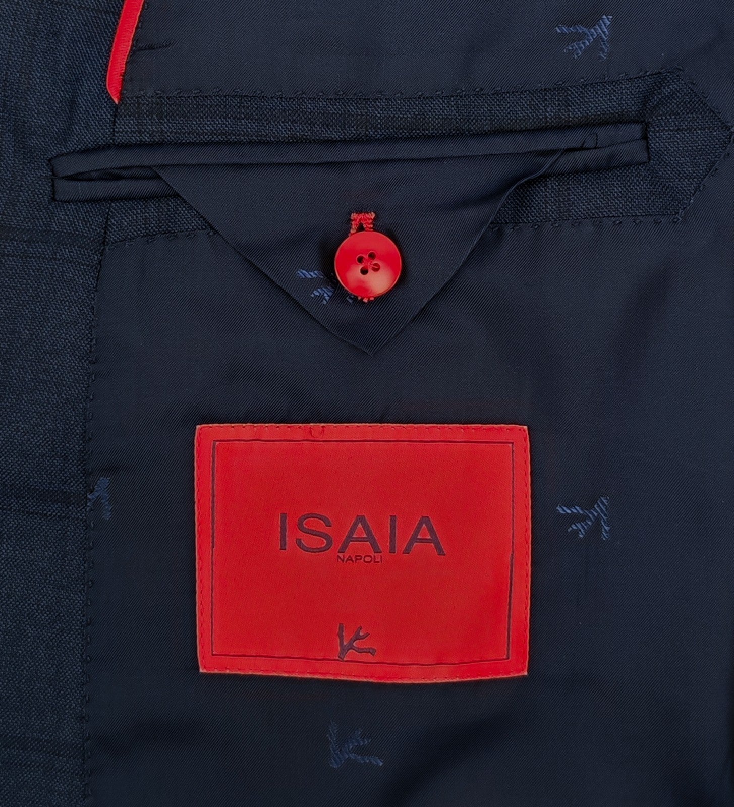 $6400 ISAIA NAPOLI "Sanita" Blue Navy Suit Hand-Sewn Windowpane Fine Wool